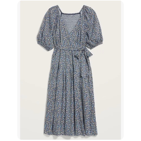 Old Navy Dresses & Skirts - NWT ON Ditsy Floral Tiered Smocked Wrap Midi Dress